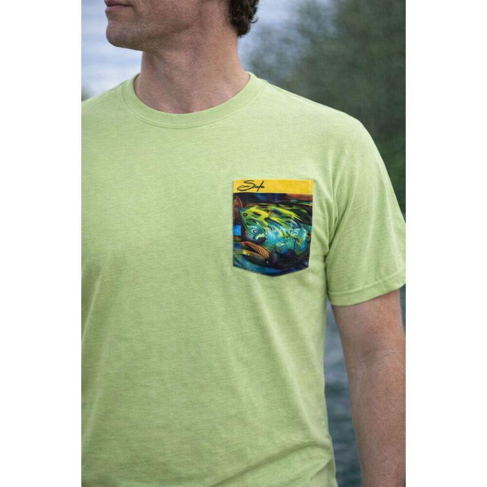 Savlen “Pocket Full of Mahi” Honeydew Green Pocket Tee NWT Retail: $36 NEW LOOK!